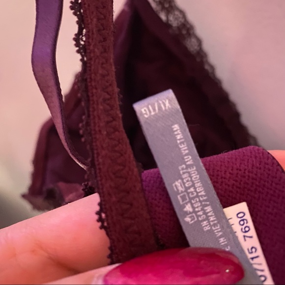 Aerie Maroon Sparkle Dots Bralette Bra - Picture 3 of 3